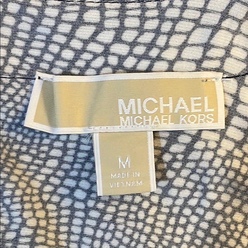MICHAEL Michael Kors Blue & White Mottled Knit Knee-Length Dress Size Medium - Picture 9 of 10